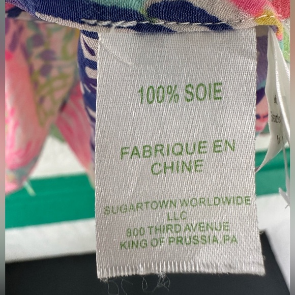 Lilly Pulitzer Silk Elsa In Roar of the Seas Button Down Blouse Small - Picture 8 of 11